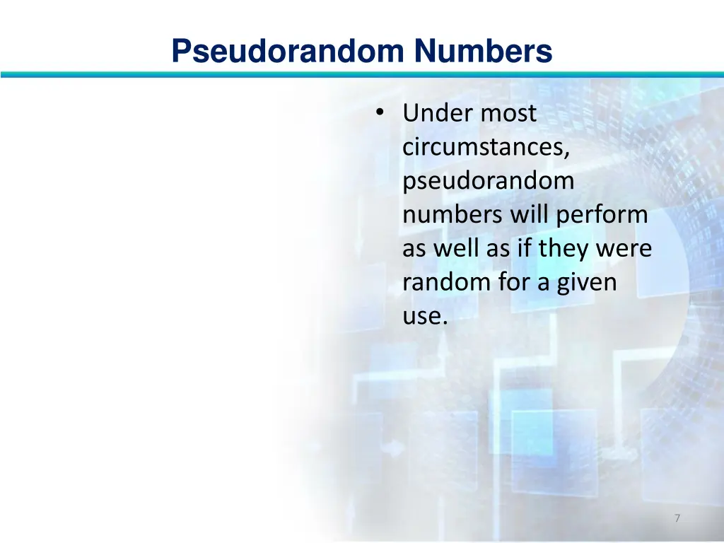pseudorandom numbers 6