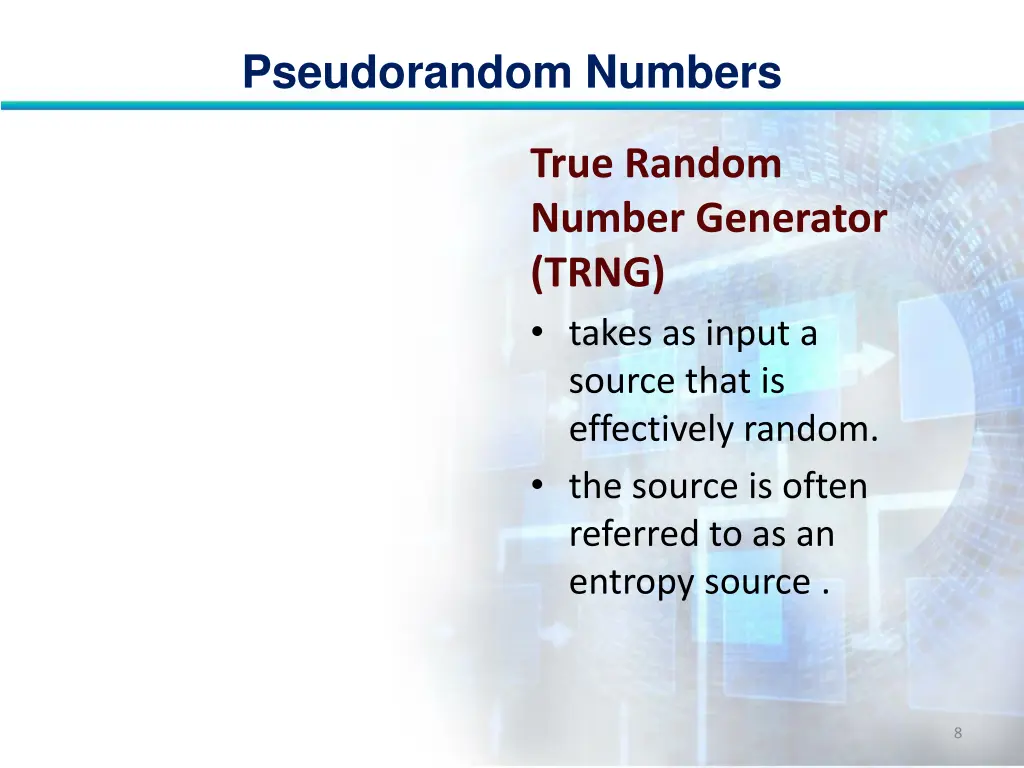 pseudorandom numbers 7