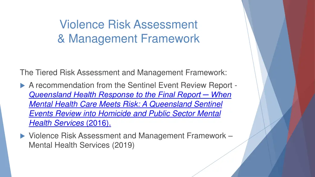 violence risk assessment management framework