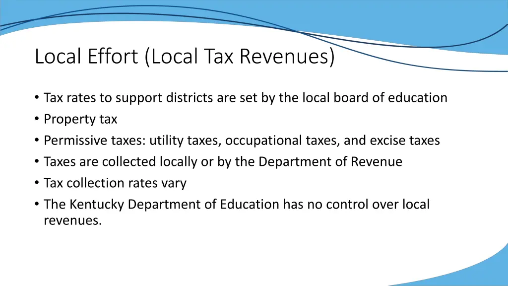 local effort local tax revenues