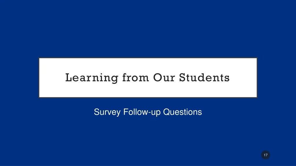 learning from our students