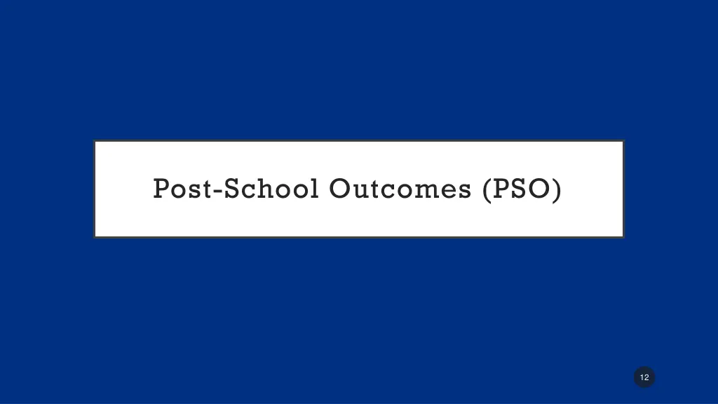 post school outcomes pso