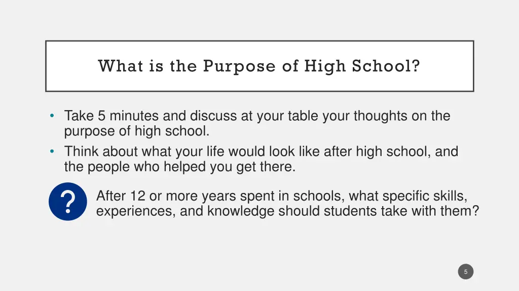 what is the purpose of high school
