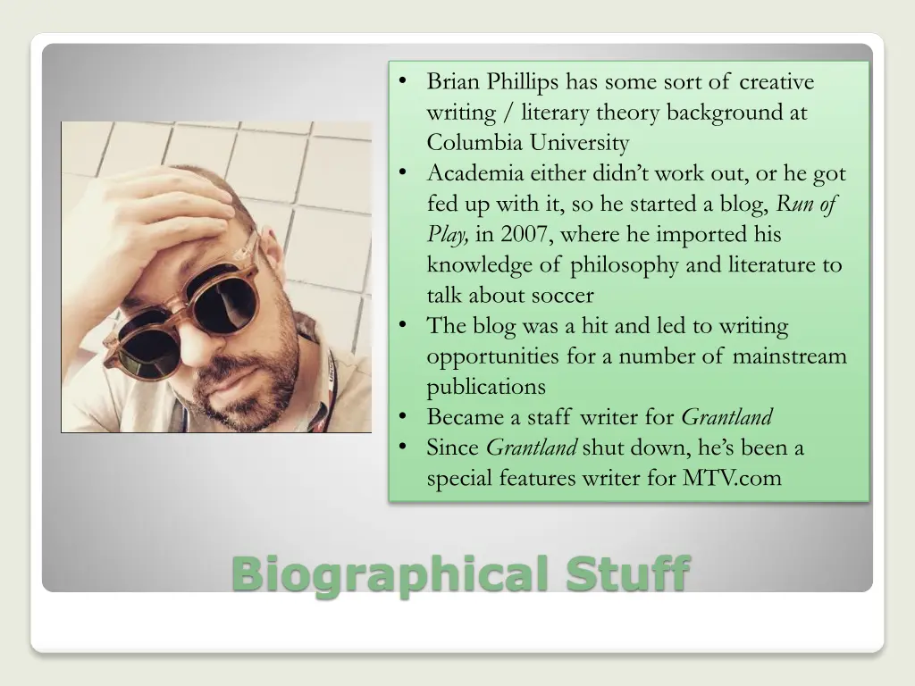 brian phillips has some sort of creative writing