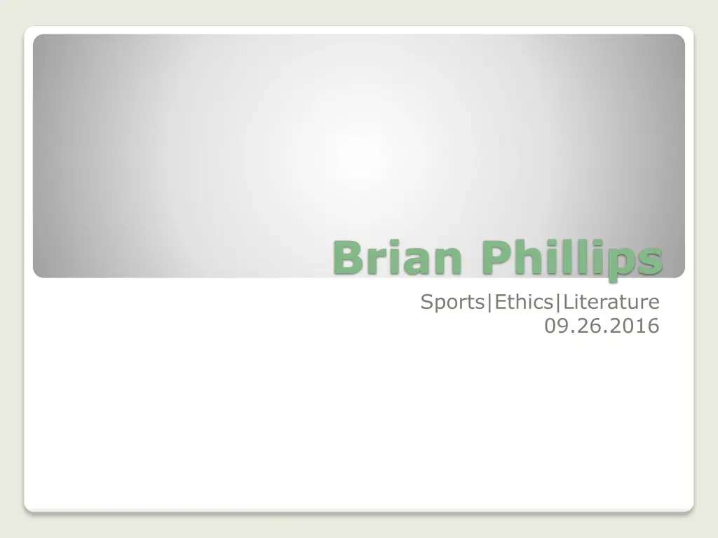 brian phillips sports ethics literature