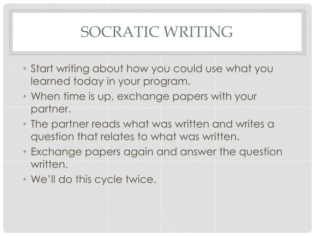 socratic writing