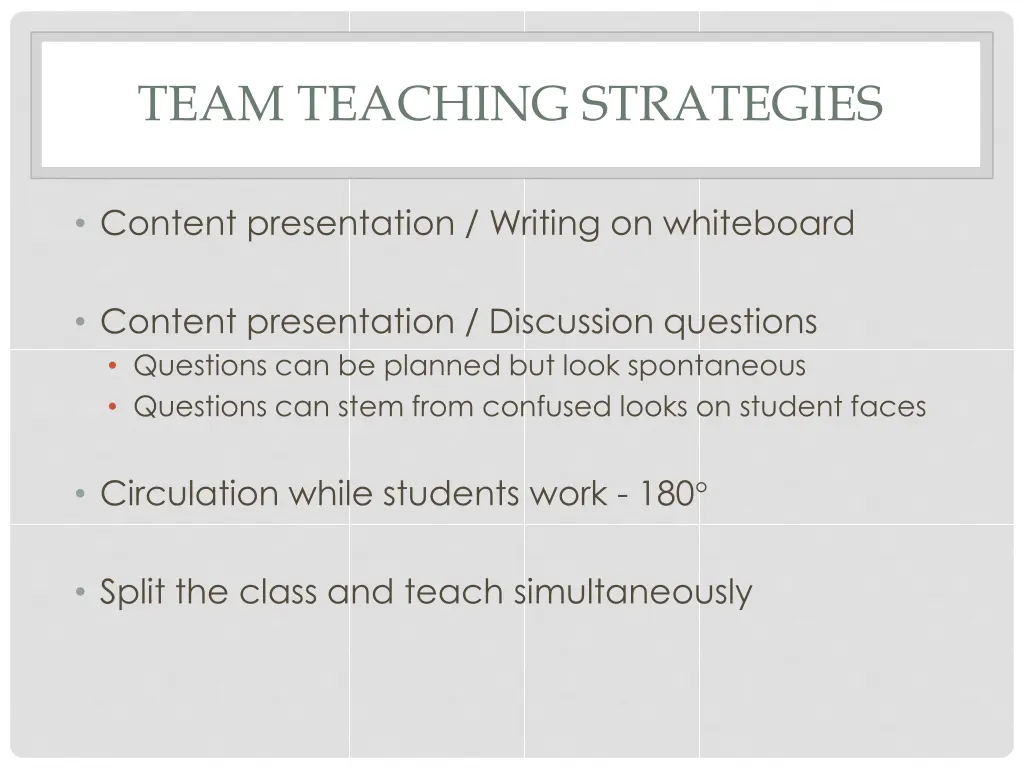 team teaching strategies