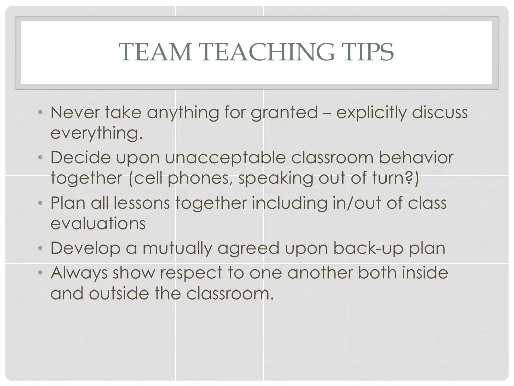 team teaching tips