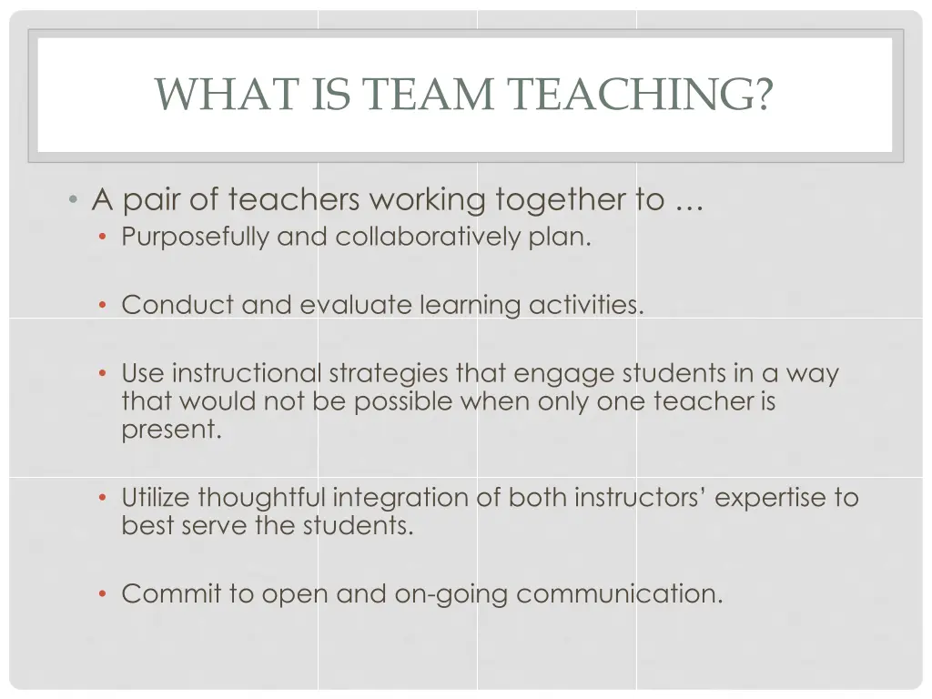 what is team teaching 1