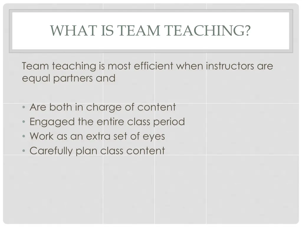 what is team teaching 2