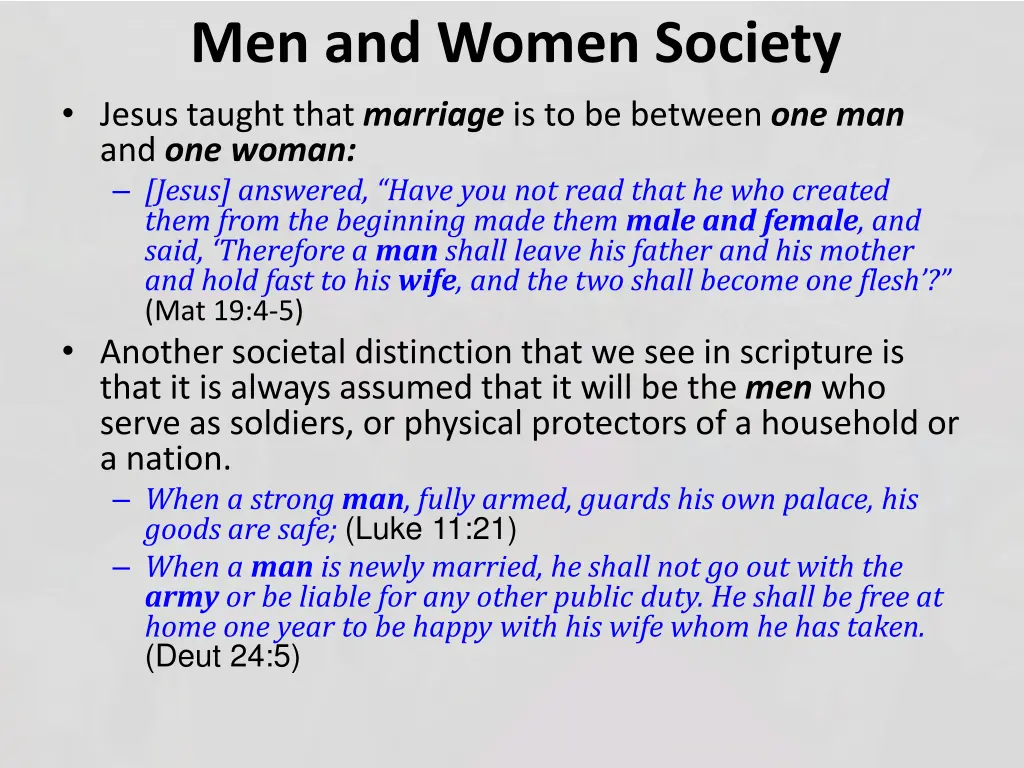 men and women society jesus taught that marriage