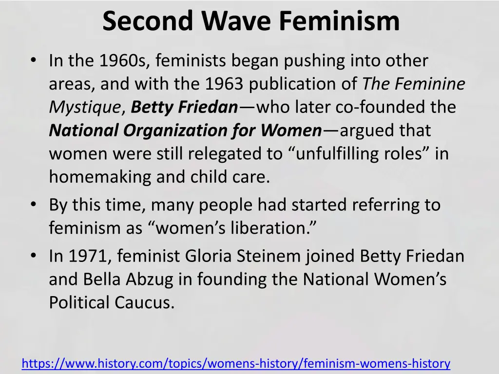 second wave feminism