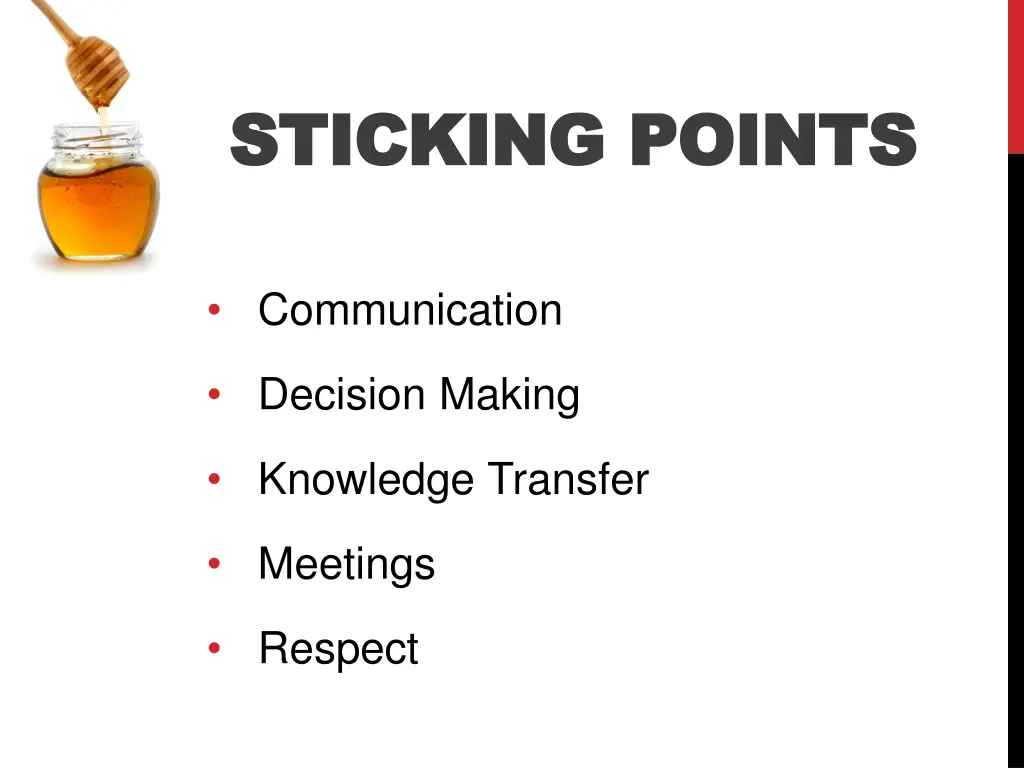 sticking points sticking points