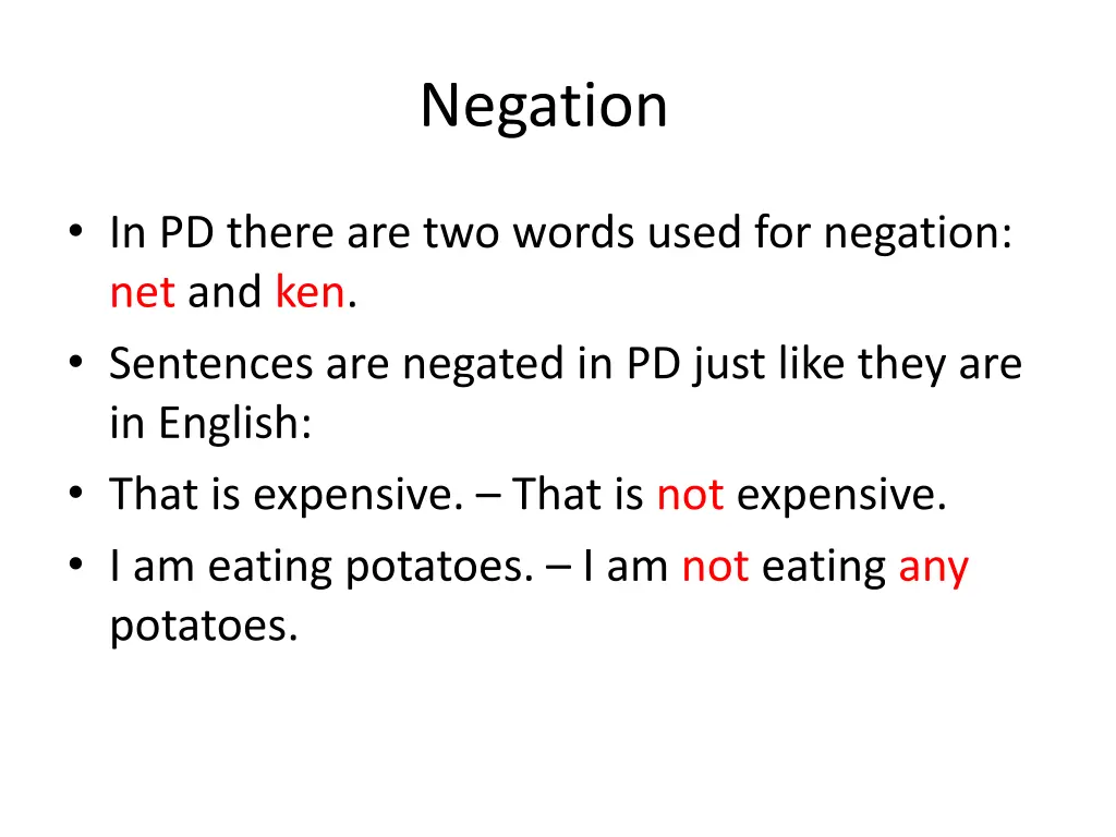 negation