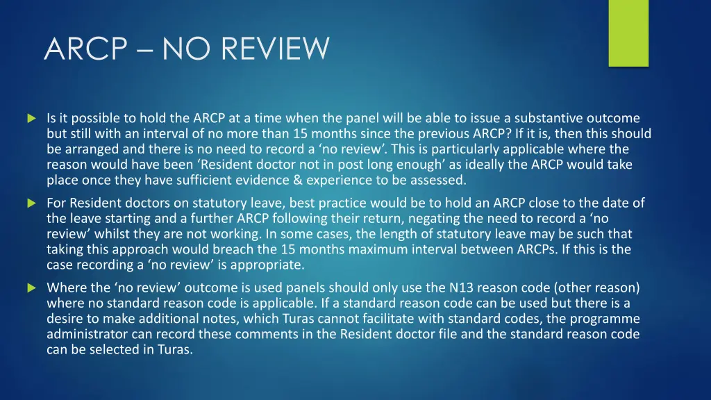 arcp no review