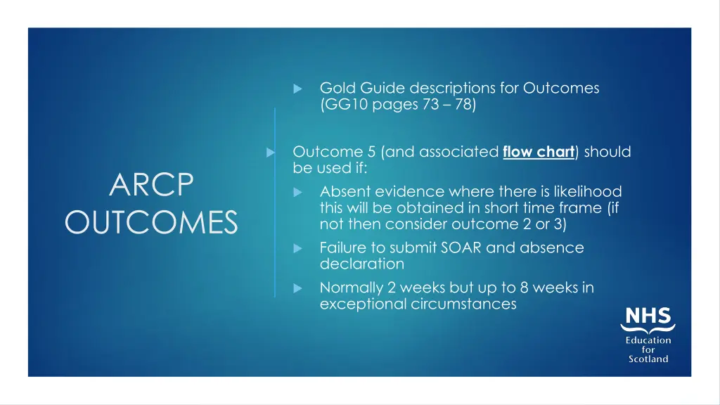gold guide descriptions for outcomes gg10 pages