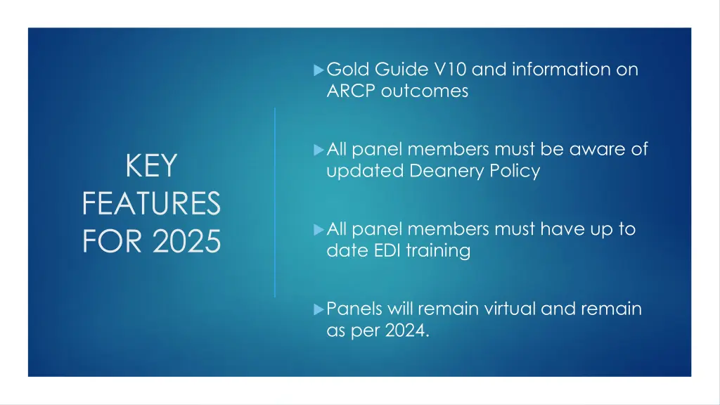 gold guide v10 and information on arcp outcomes
