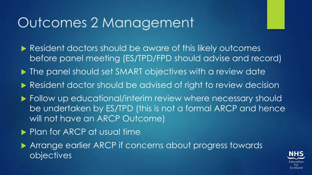 outcomes 2 management