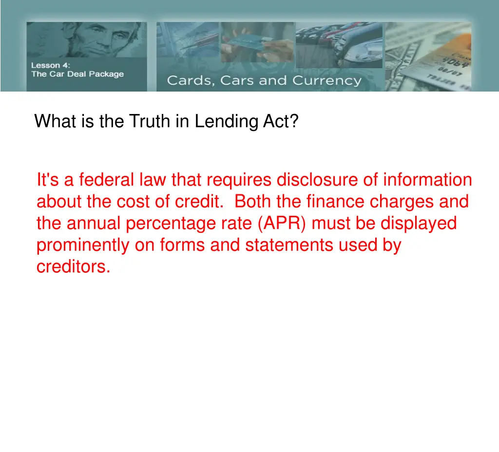 what is the truth in lending act