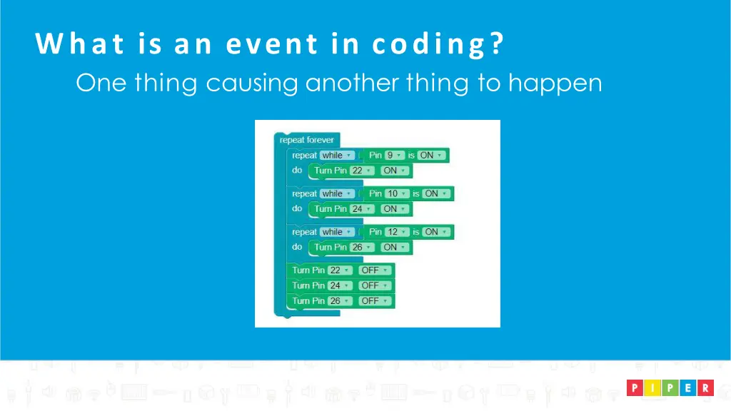 what is an event in coding one thing causing