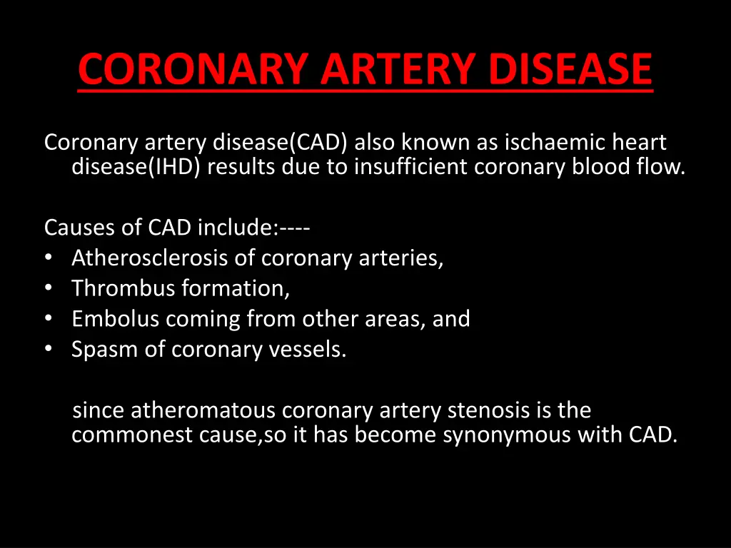 coronary artery disease