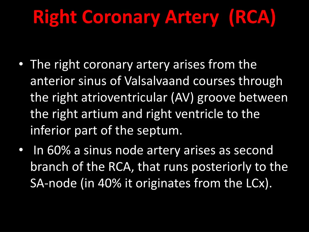 right coronary artery rca