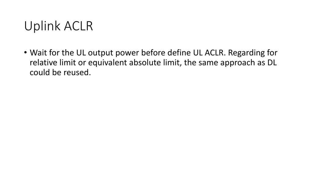 uplink aclr