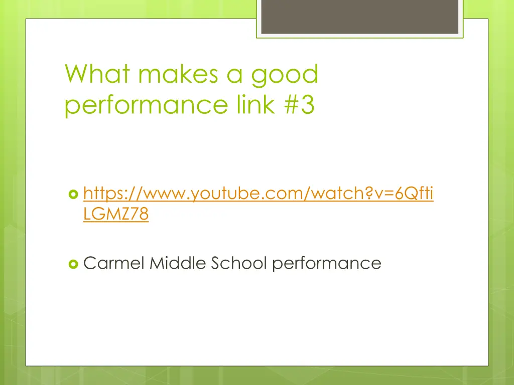 what makes a good performance link 3