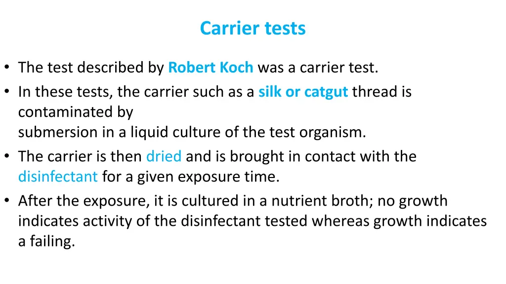 carrier tests