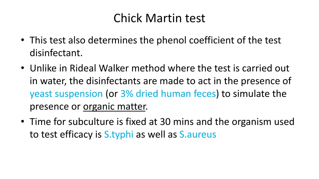 chick martin test