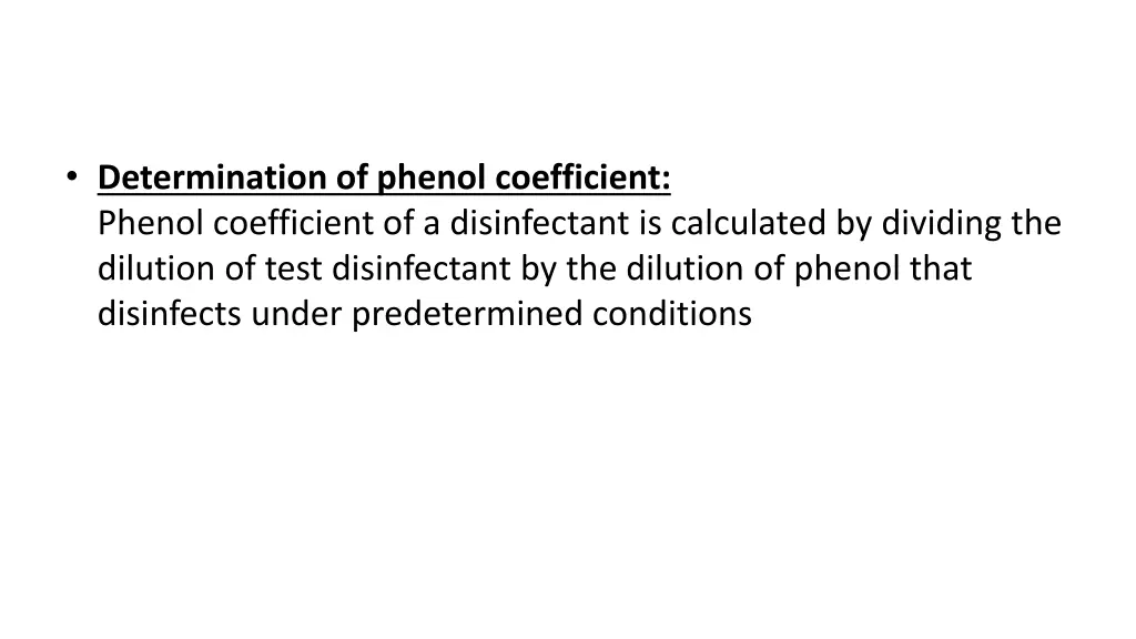 determination of phenol coefficient phenol