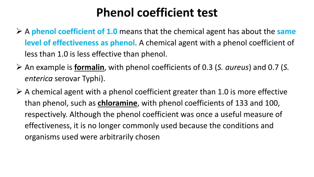 phenol coefficient test 1