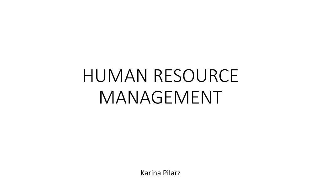 human resource management