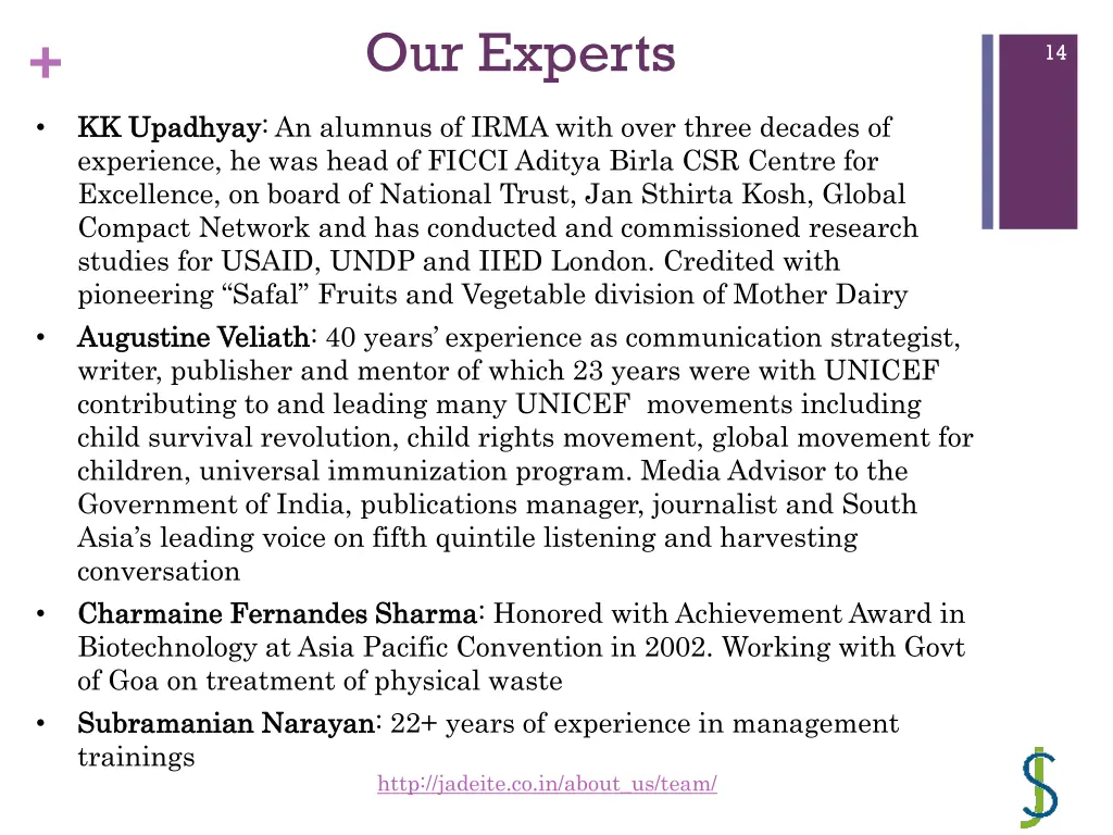 our experts