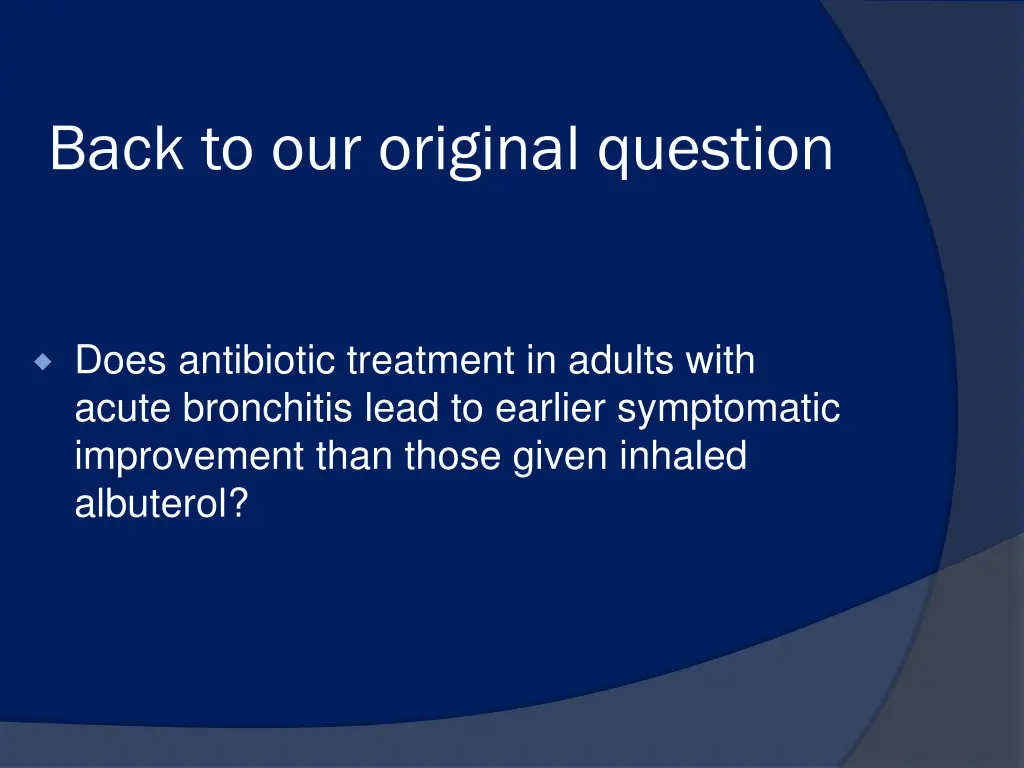 back to our original question