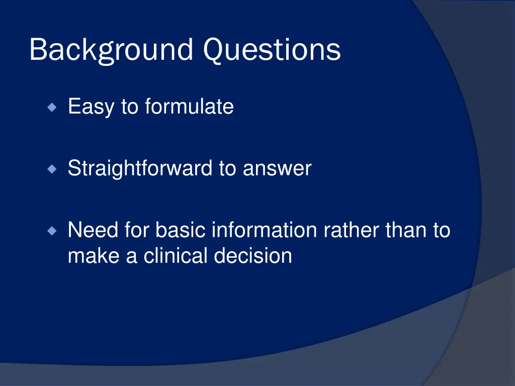 background questions 1