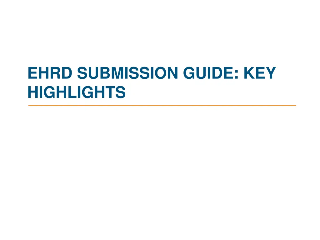 ehrd submission guide key highlights