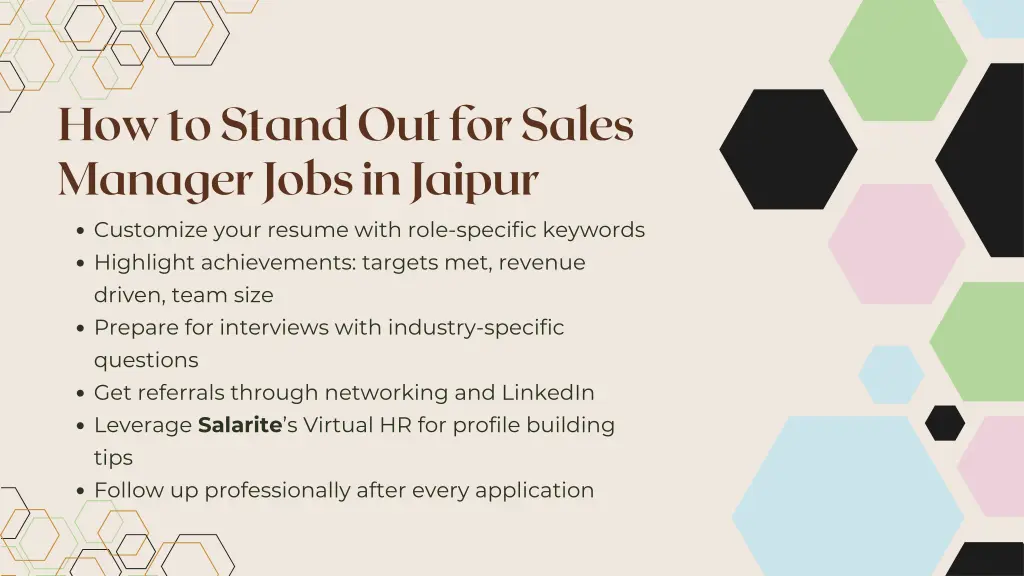 how to stand out for sales manager jobs in jaipur