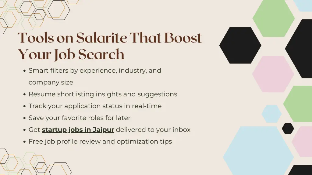 tools on salarite that boost your job search
