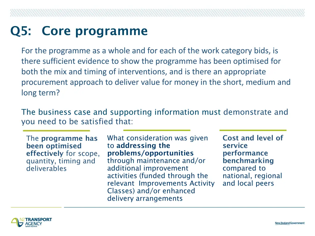 q5 core programme