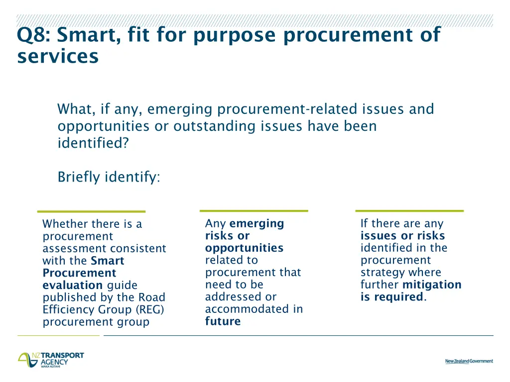 q8 smart fit for purpose procurement of services