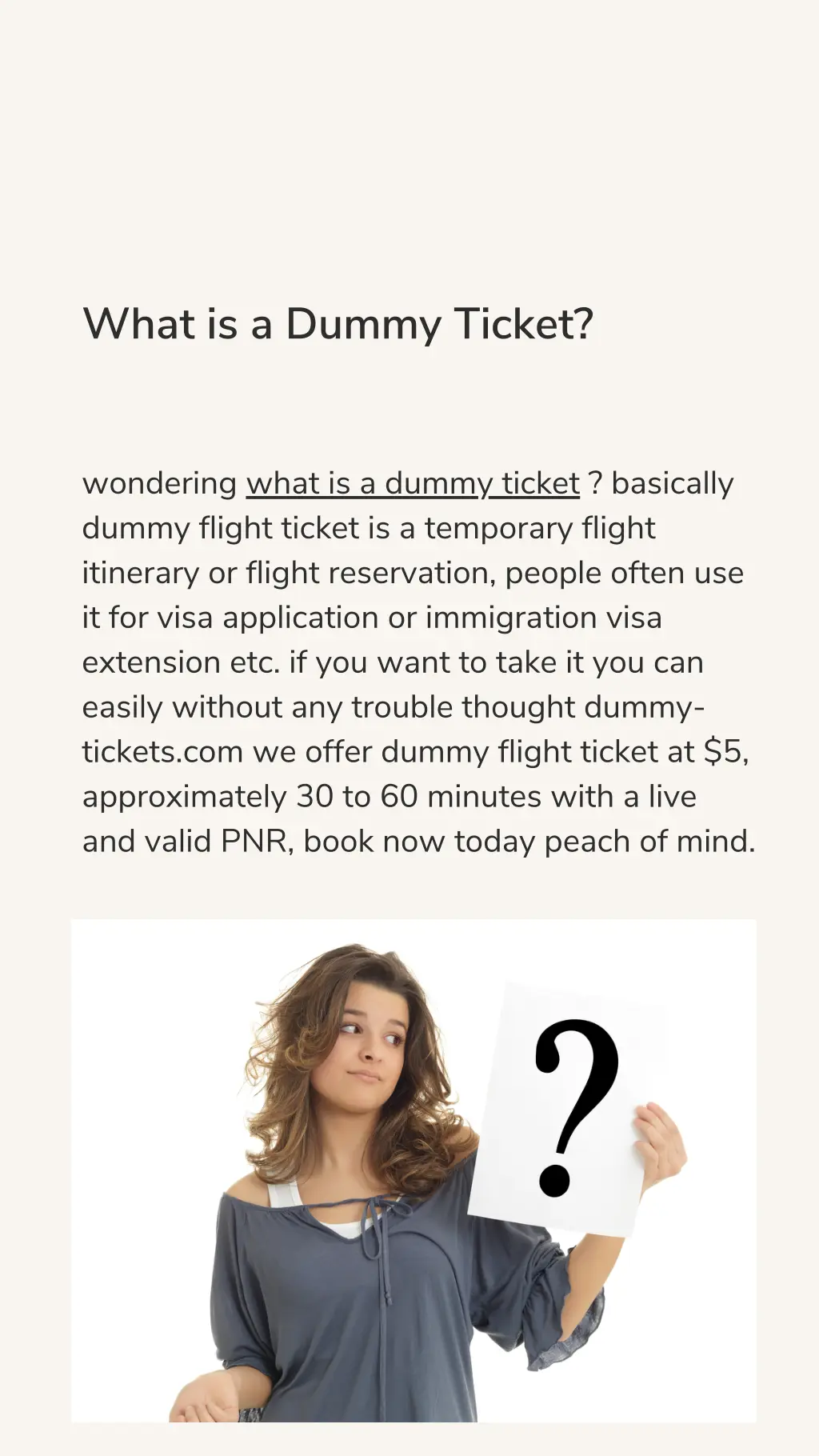what is a dummy ticket