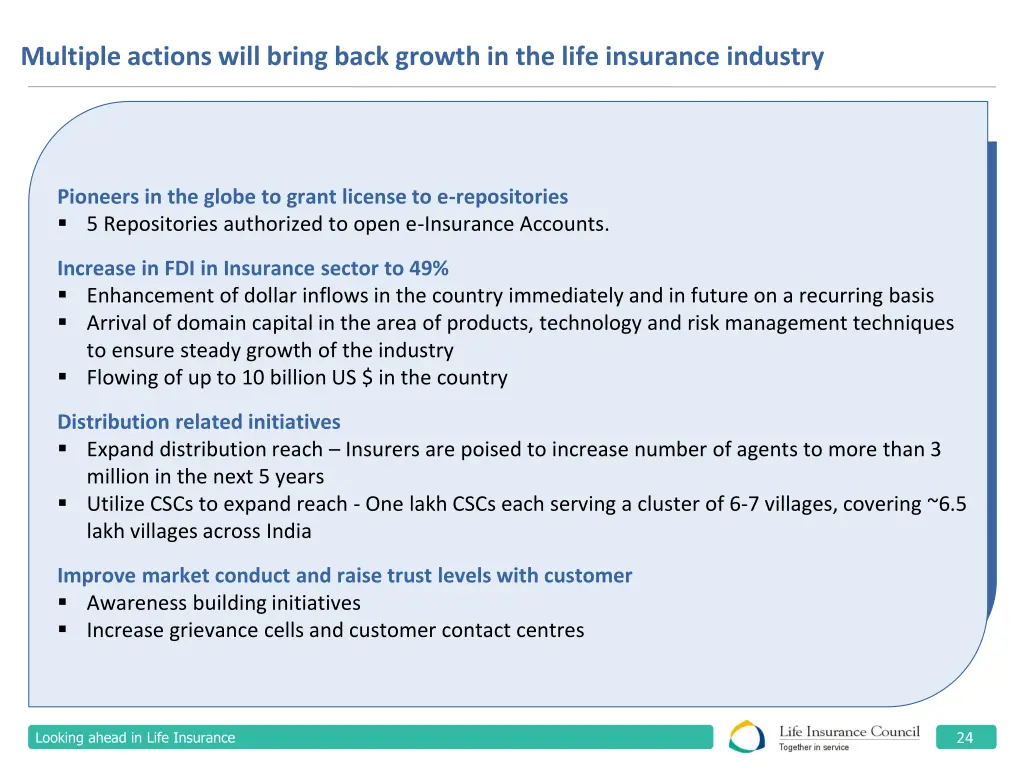 multiple actions will bring back growth