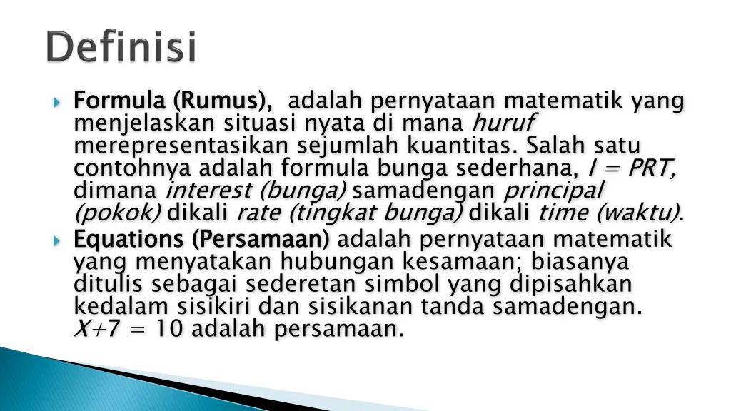 formula rumus menjelaskan situasi nyata di mana