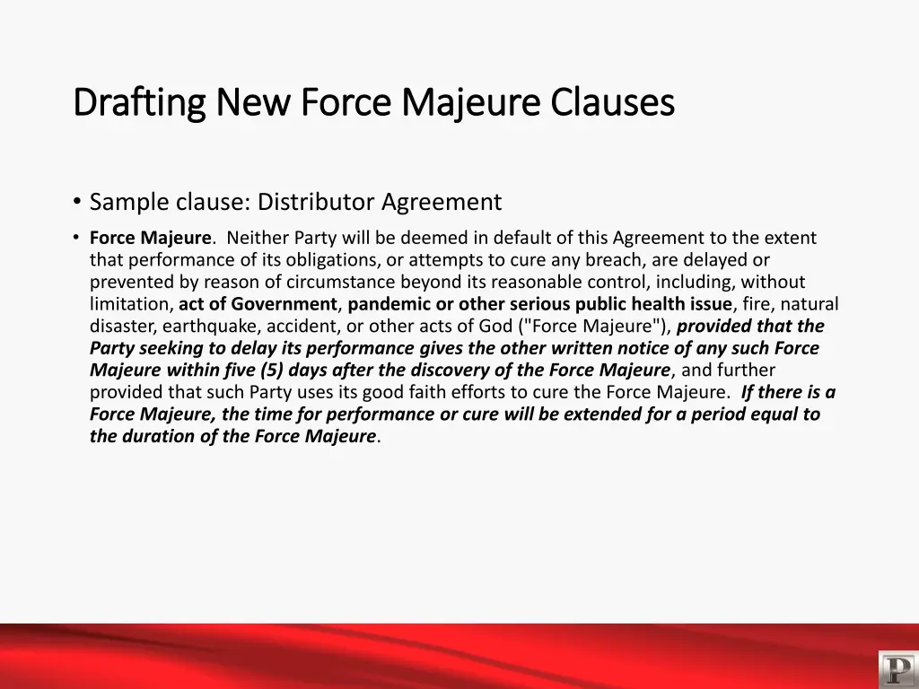 drafting new force majeure clauses drafting 2