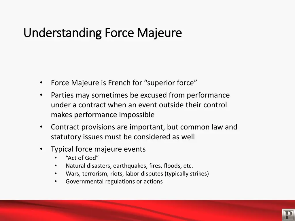 understanding force majeure understanding force