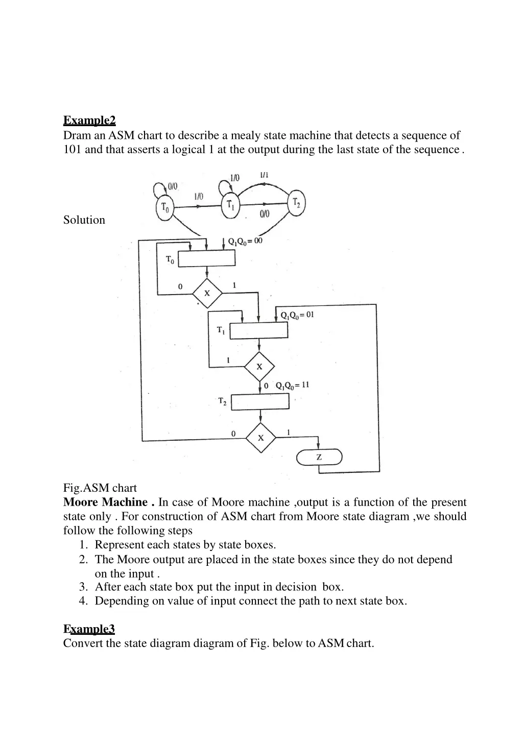 u example2 dram an asm chart to describe a mealy