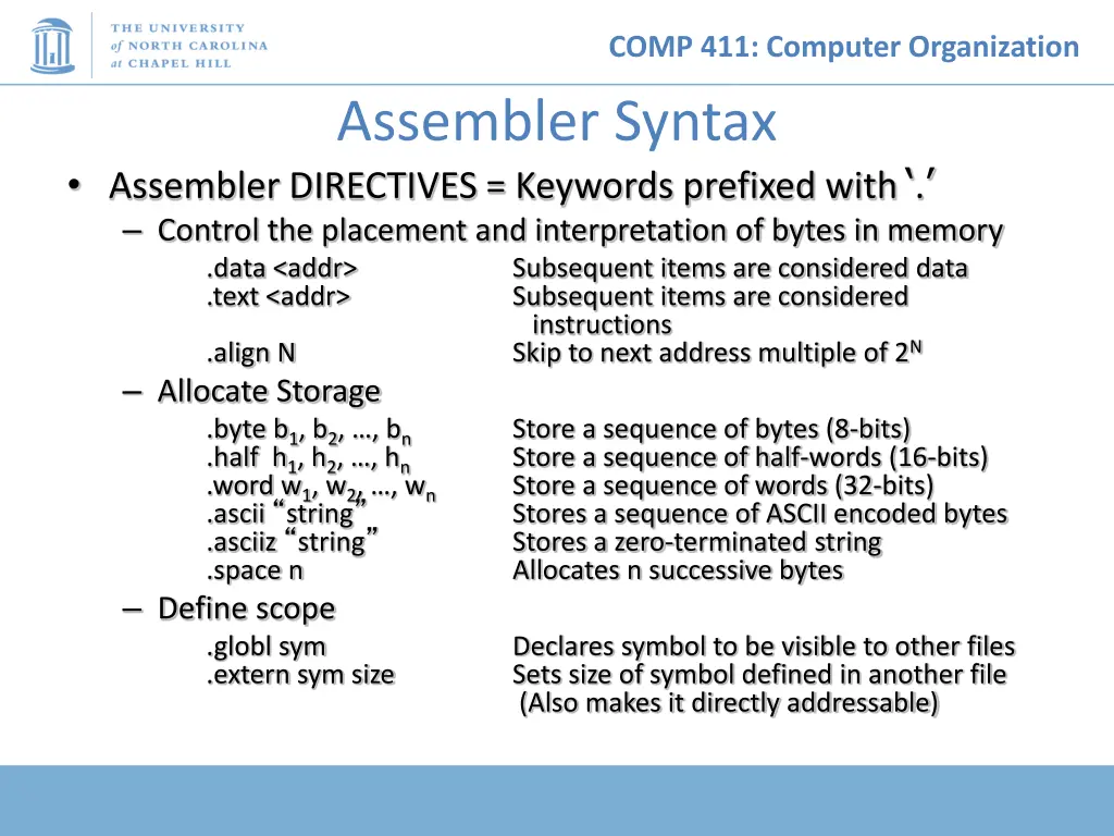 comp 411 computer organization 3