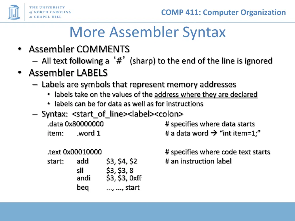 comp 411 computer organization 4