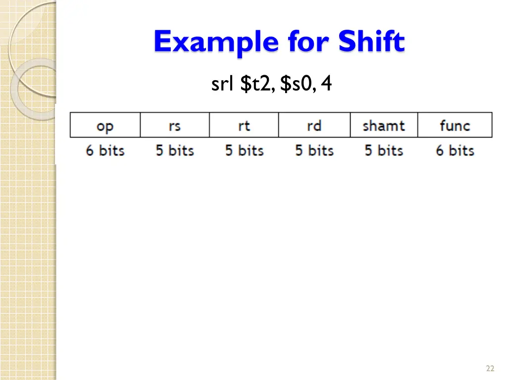example for shift srl t2 s0 4